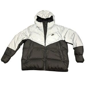 Nike Sportswear Down Fill Jacket Size XXL Puffer Windrunner Mens Gray Reflective